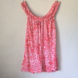 Pink floral patterned tank top with sequins!